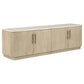 Lucaire 4-Door TV Stand for TVs up to 77 Inches Honed Cream and Sandstone