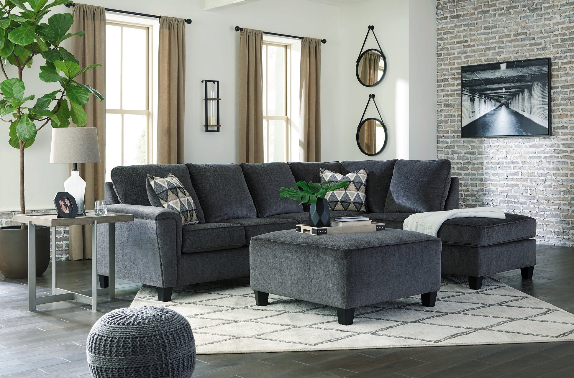 Abinger 2-Piece Sectional with Ottoman Cloud 9 Sleep Shops