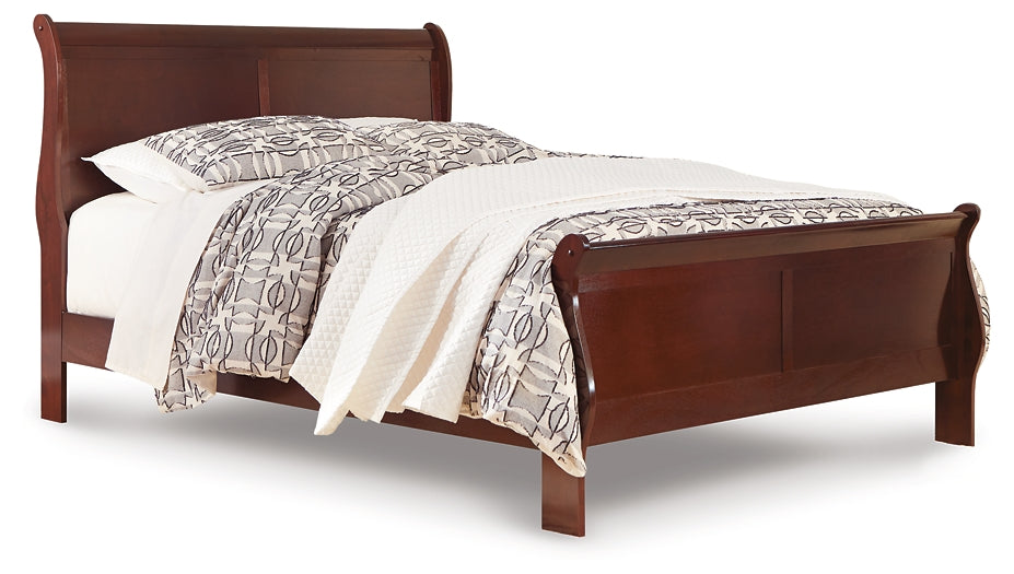 Alisdair California King Sleigh Bed with Mirrored Dresser and 2 Nightstands Cloud 9 Mattress & Furniture