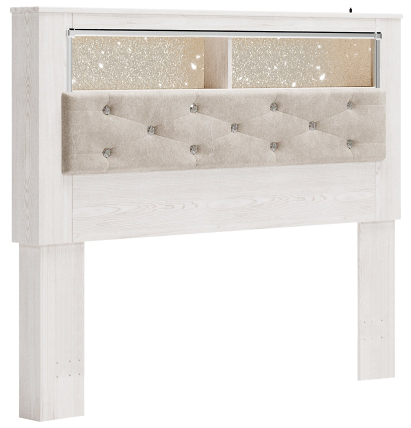 Altyra Queen Bookcase Headboard with Mirrored Dresser and Chest Cloud 9 Mattress & Furniture