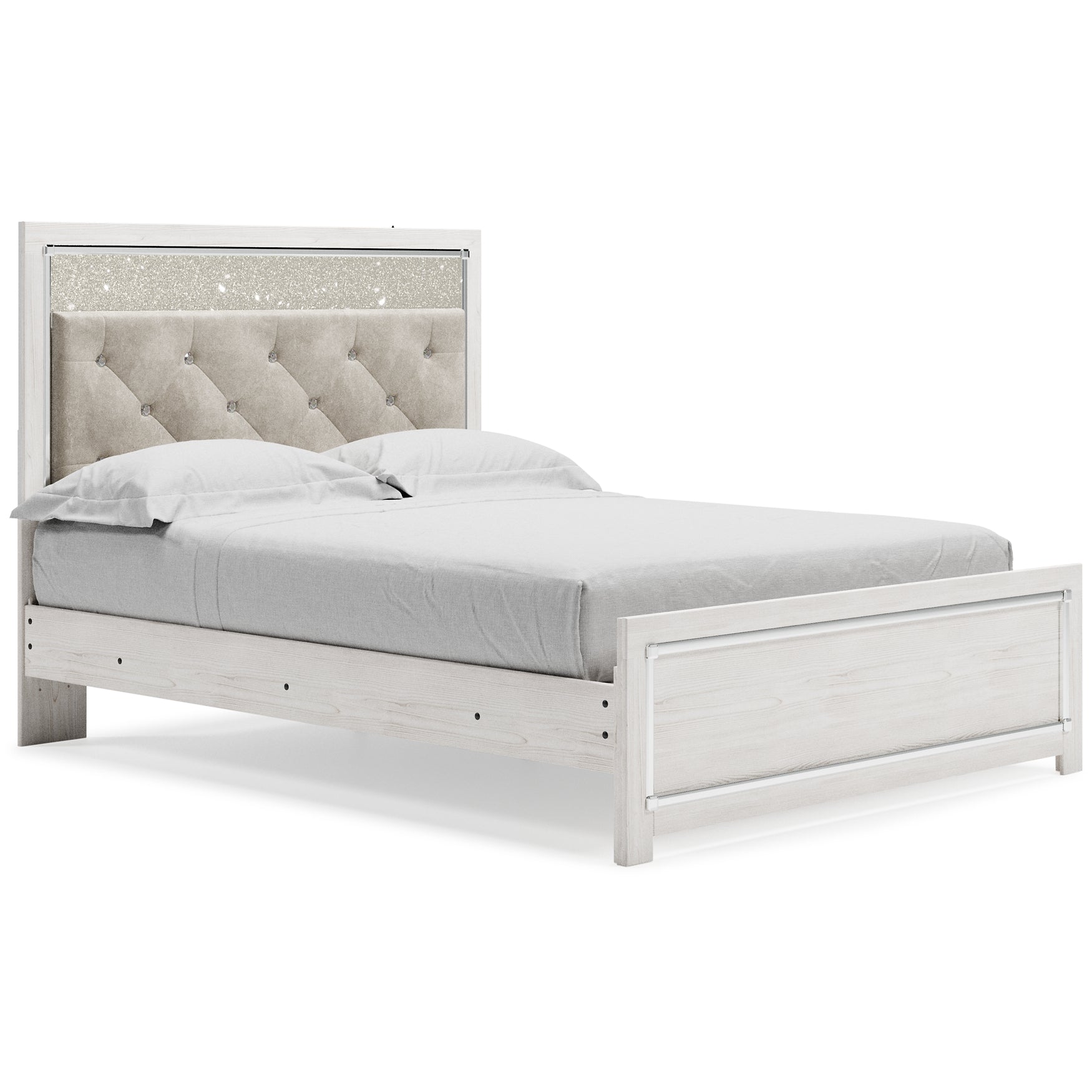Altyra Queen Panel Bed with Mirrored Dresser and 2 Nightstands Cloud 9 Mattress & Furniture