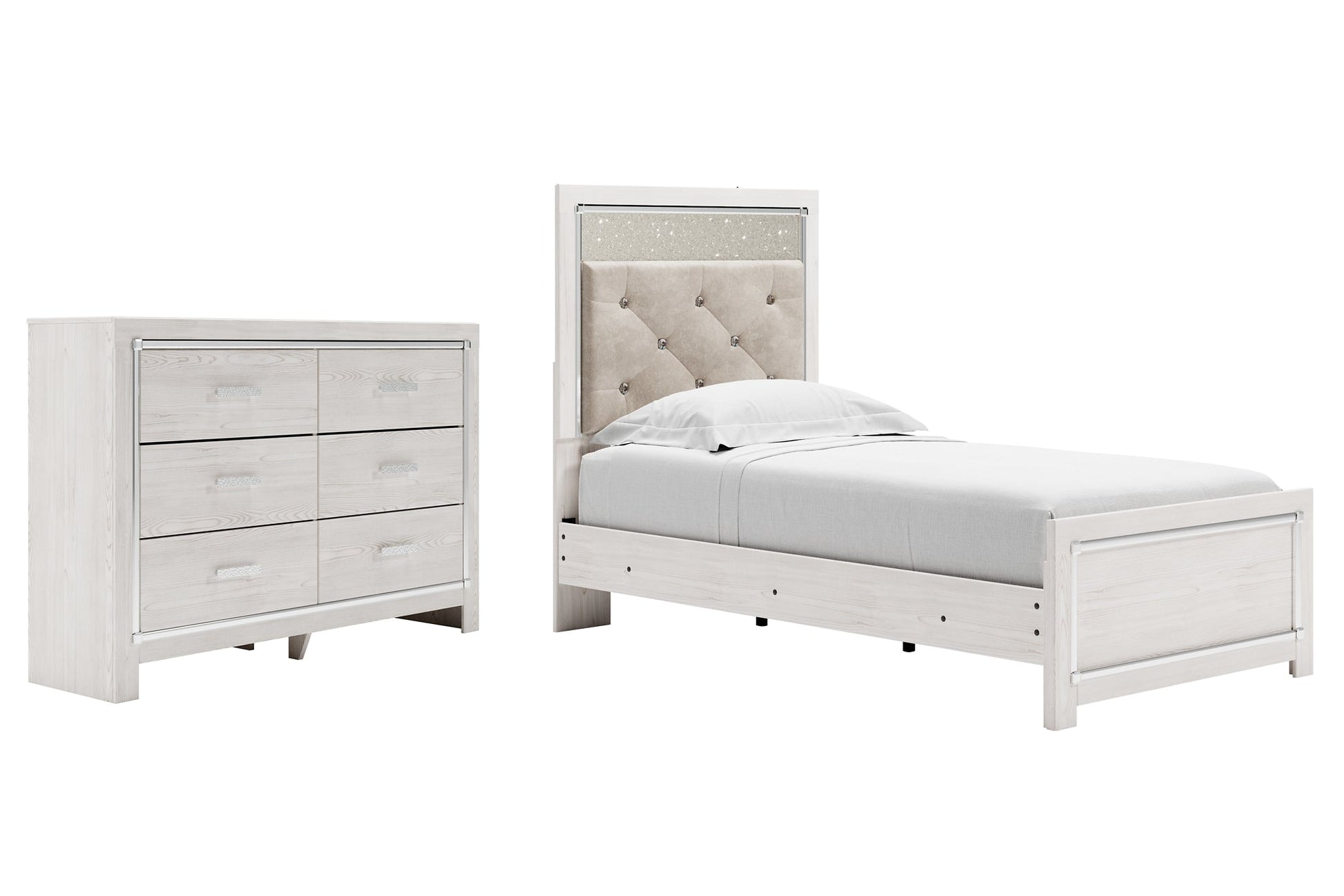 Altyra Twin Panel Bed with Dresser Cloud 9 Mattress & Furniture
