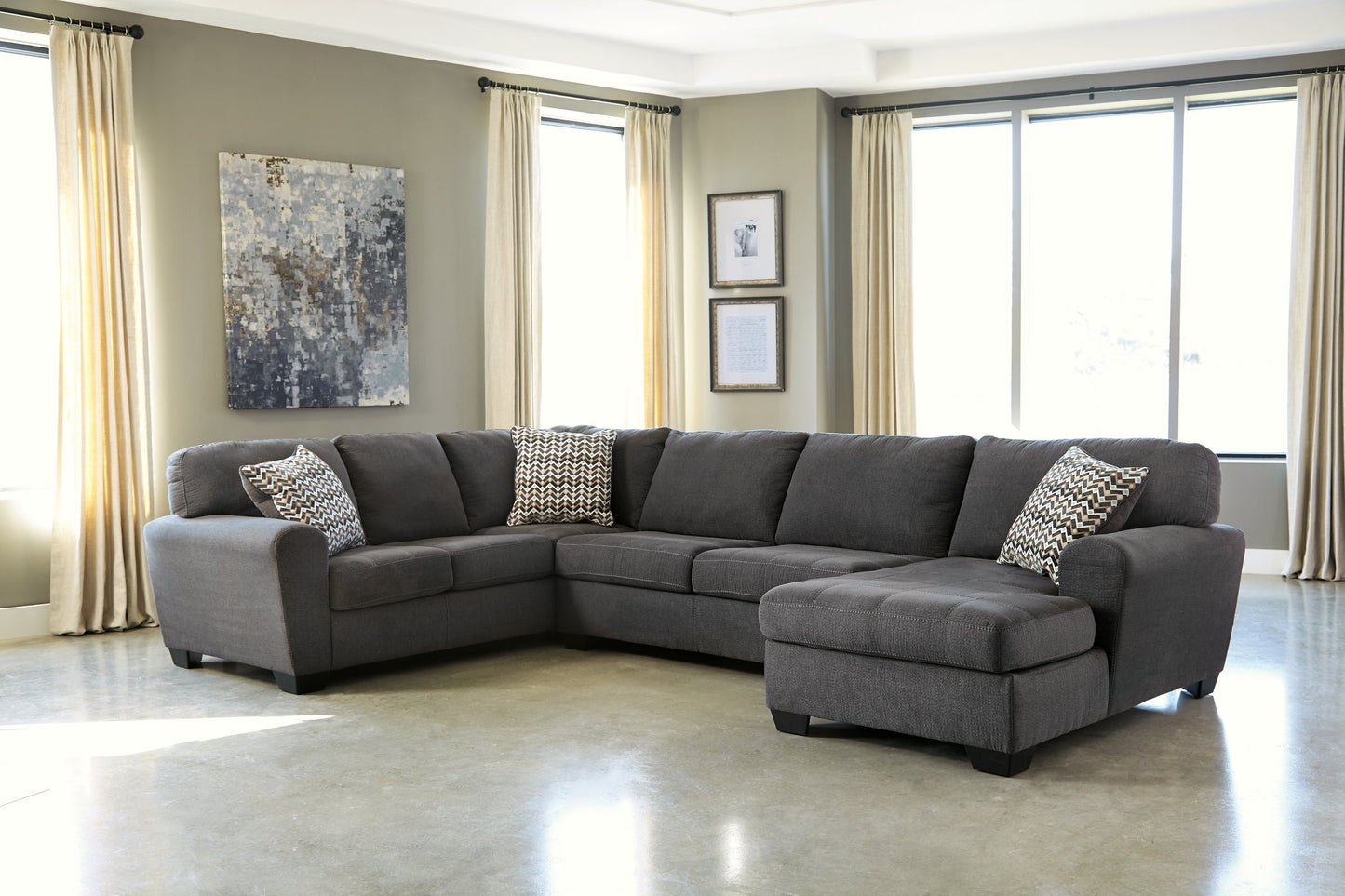 Ambee 3-Piece Sectional with Ottoman Cloud 9 Mattress & Furniture