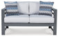 Amora Outdoor Loveseat with Coffee Table Cloud 9 Mattress & Furniture