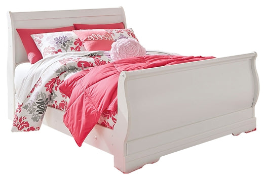 Anarasia Full Sleigh Bed with Mirrored Dresser, Chest and Nightstand Cloud 9 Mattress & Furniture
