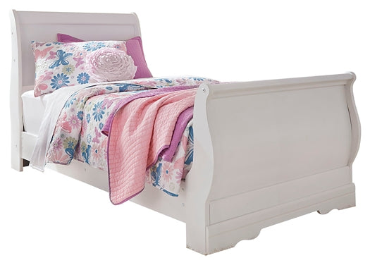 Anarasia Twin Sleigh Bed with Dresser Cloud 9 Mattress & Furniture