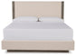 Anibecca Queen Upholstered Panel Bed with Mirrored Dresser and 2 Nightstands Cloud 9 Mattress & Furniture