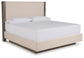 Anibecca Queen Upholstered Panel Bed with Mirrored Dresser and 2 Nightstands Cloud 9 Mattress & Furniture