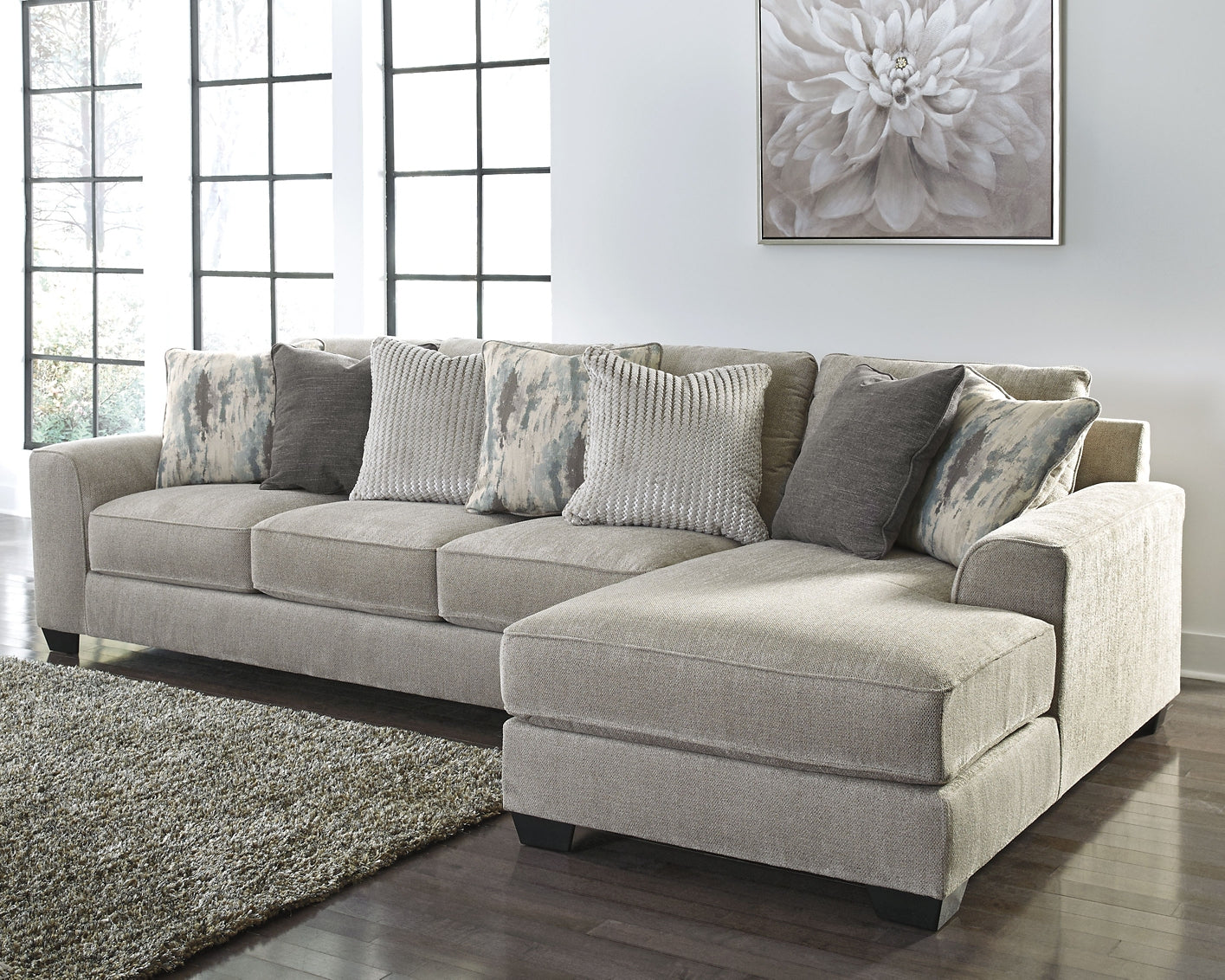 Ardsley 2-Piece Sectional with Ottoman Cloud 9 Mattress & Furniture