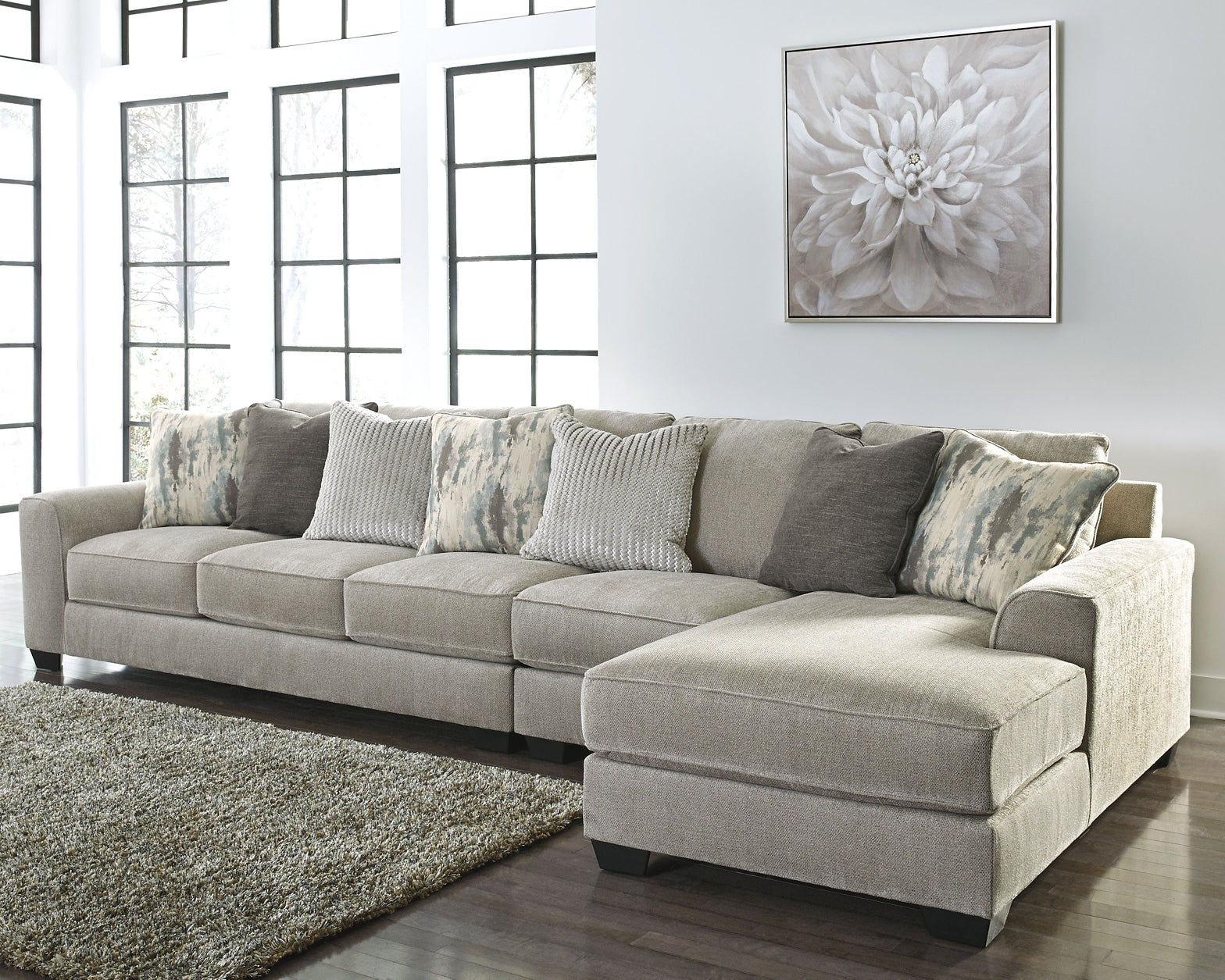 Ardsley 3-Piece Sectional with Ottoman Cloud 9 Mattress & Furniture