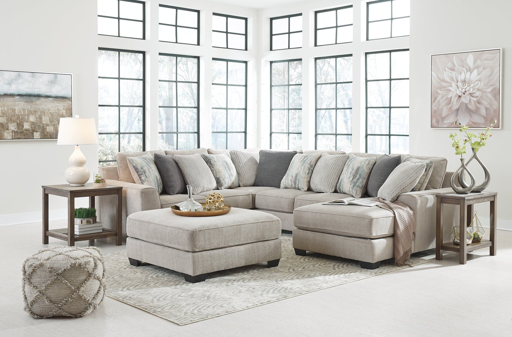 Ardsley 4-Piece Sectional with Ottoman Cloud 9 Mattress & Furniture
