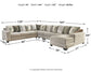 Ardsley 5-Piece Sectional with Ottoman Cloud 9 Mattress & Furniture
