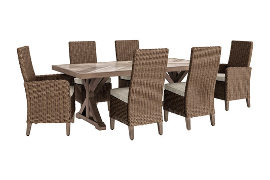 Beachcroft Outdoor Dining Table and 6 Chairs Cloud 9 Mattress & Furniture