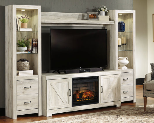 Bellaby 4-Piece Entertainment Center with Electric Fireplace Cloud 9 Mattress & Furniture