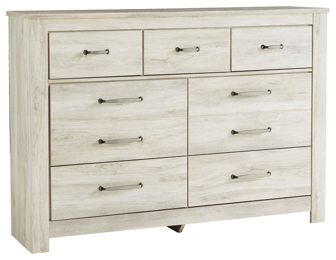 Bellaby King Crossbuck Panel Bed with Dresser Cloud 9 Mattress & Furniture