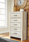 Bellaby Queen Crossbuck Panel Bed with Mirrored Dresser and Chest Cloud 9 Mattress & Furniture