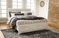 Bellaby Queen Panel Bed with Mirrored Dresser and Chest Cloud 9 Mattress & Furniture