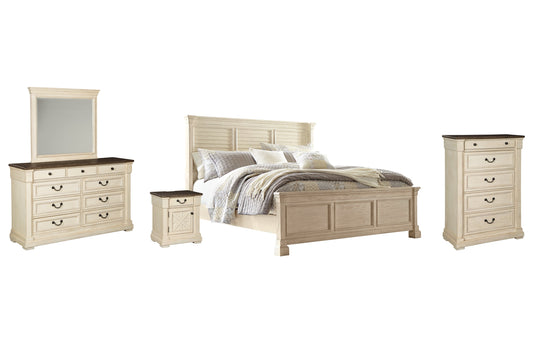 Bolanburg California King Panel Bed with Mirrored Dresser, Chest and Nightstand Cloud 9 Mattress & Furniture