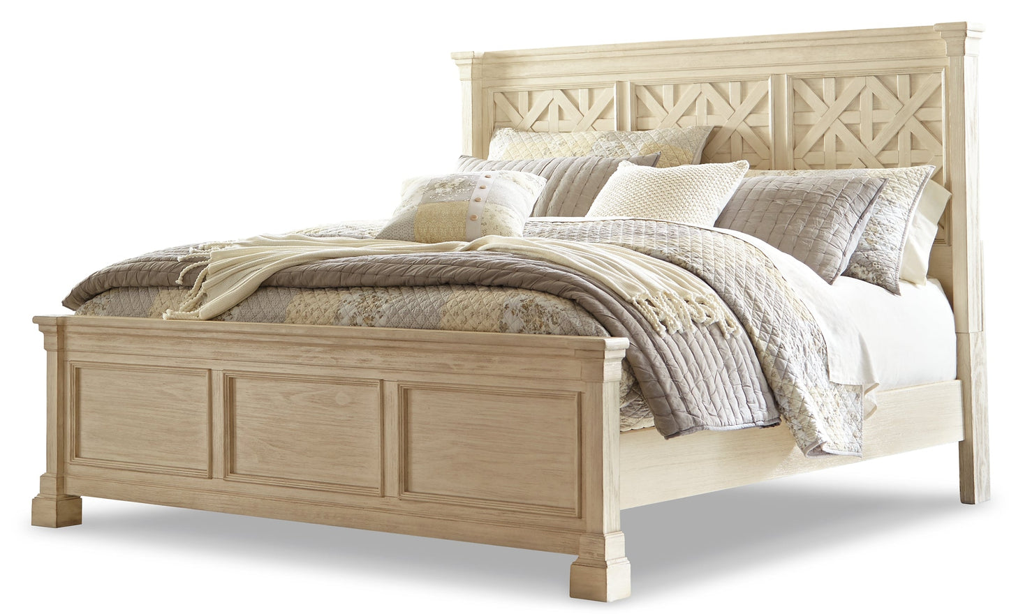 Bolanburg California King Panel Bed with Mirrored Dresser and 2 Nightstands Cloud 9 Mattress & Furniture
