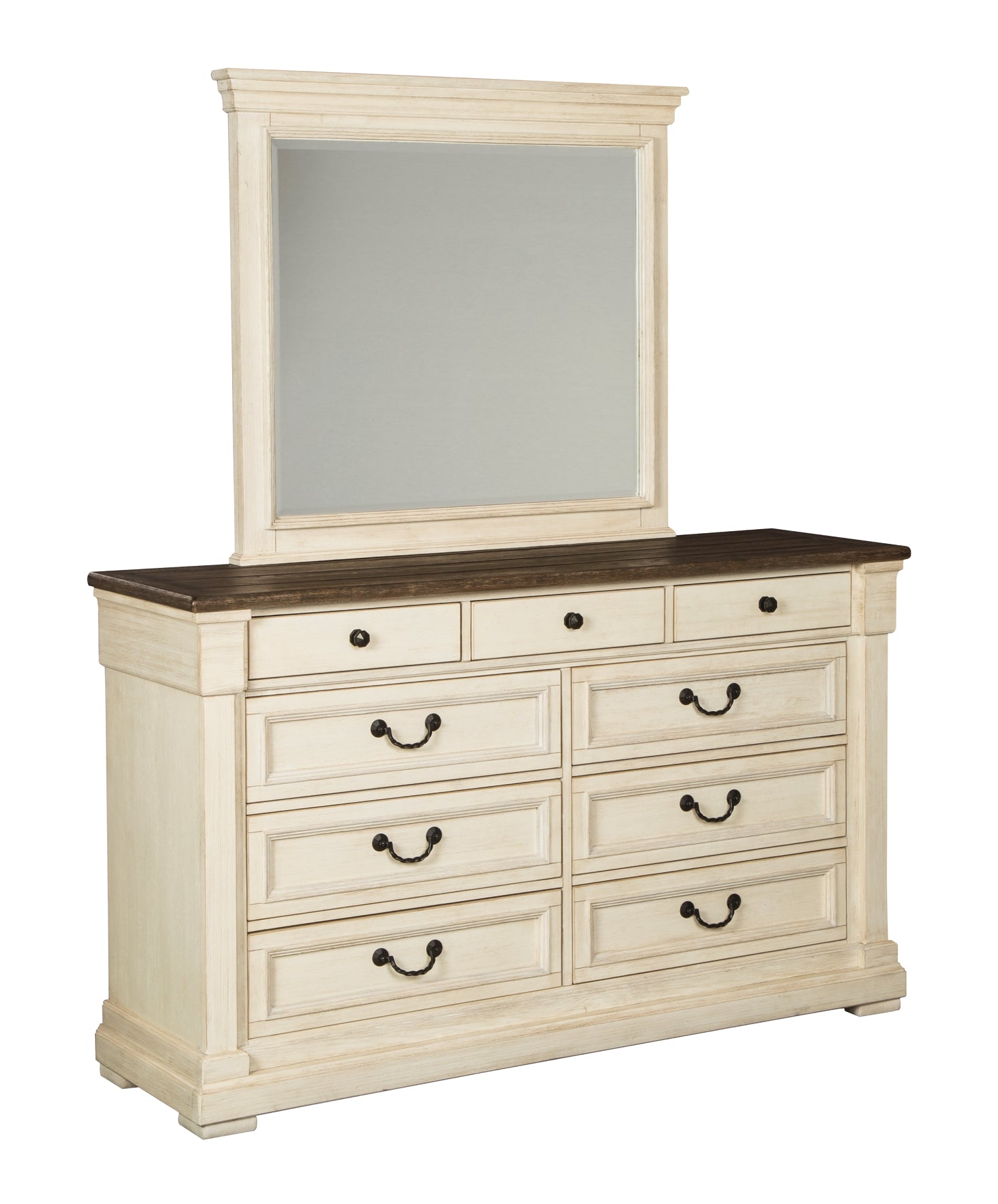 Bolanburg Queen Panel Bed with Mirrored Dresser, Chest and 2 Nightstands Cloud 9 Mattress & Furniture