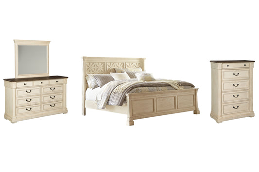 Bolanburg Queen Panel Bed with Mirrored Dresser and Chest Cloud 9 Mattress & Furniture