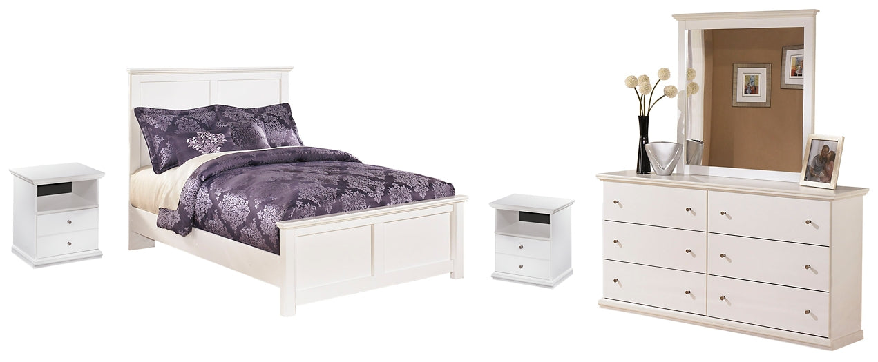 Bostwick Shoals Full Panel Bed with Mirrored Dresser Cloud 9 Mattress & Furniture