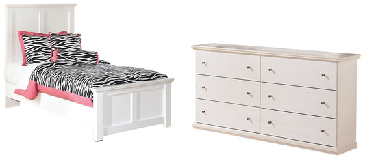 Bostwick Shoals Twin Panel Bed with Dresser Cloud 9 Mattress & Furniture