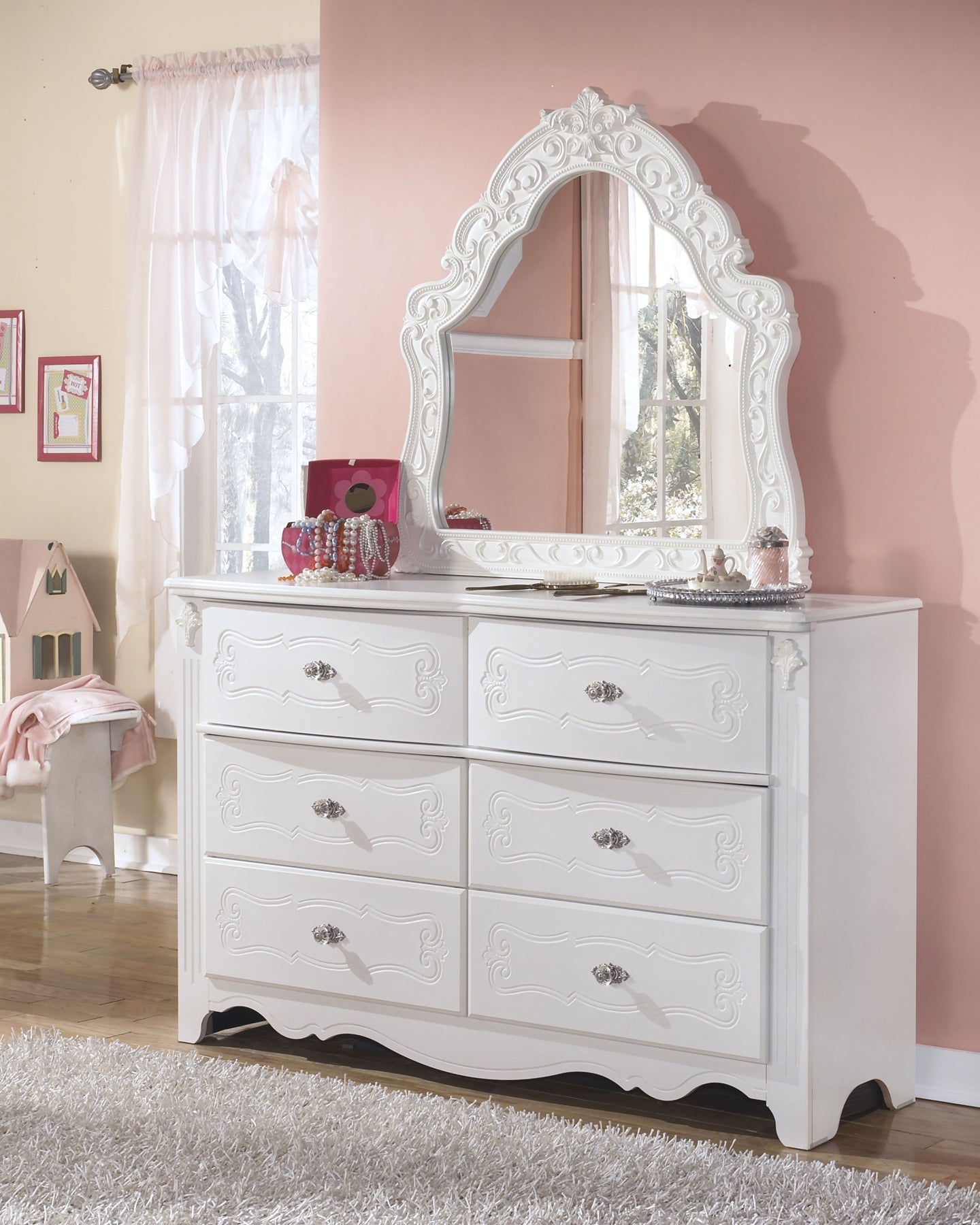 Bostwick Shoals Twin Panel Bed with Mirrored Dresser, Chest and 2 Nightstands Cloud 9 Mattress & Furniture