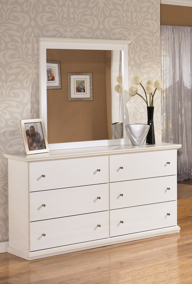 Bostwick Shoals Twin Panel Headboard with Mirrored Dresser and Chest Cloud 9 Mattress & Furniture