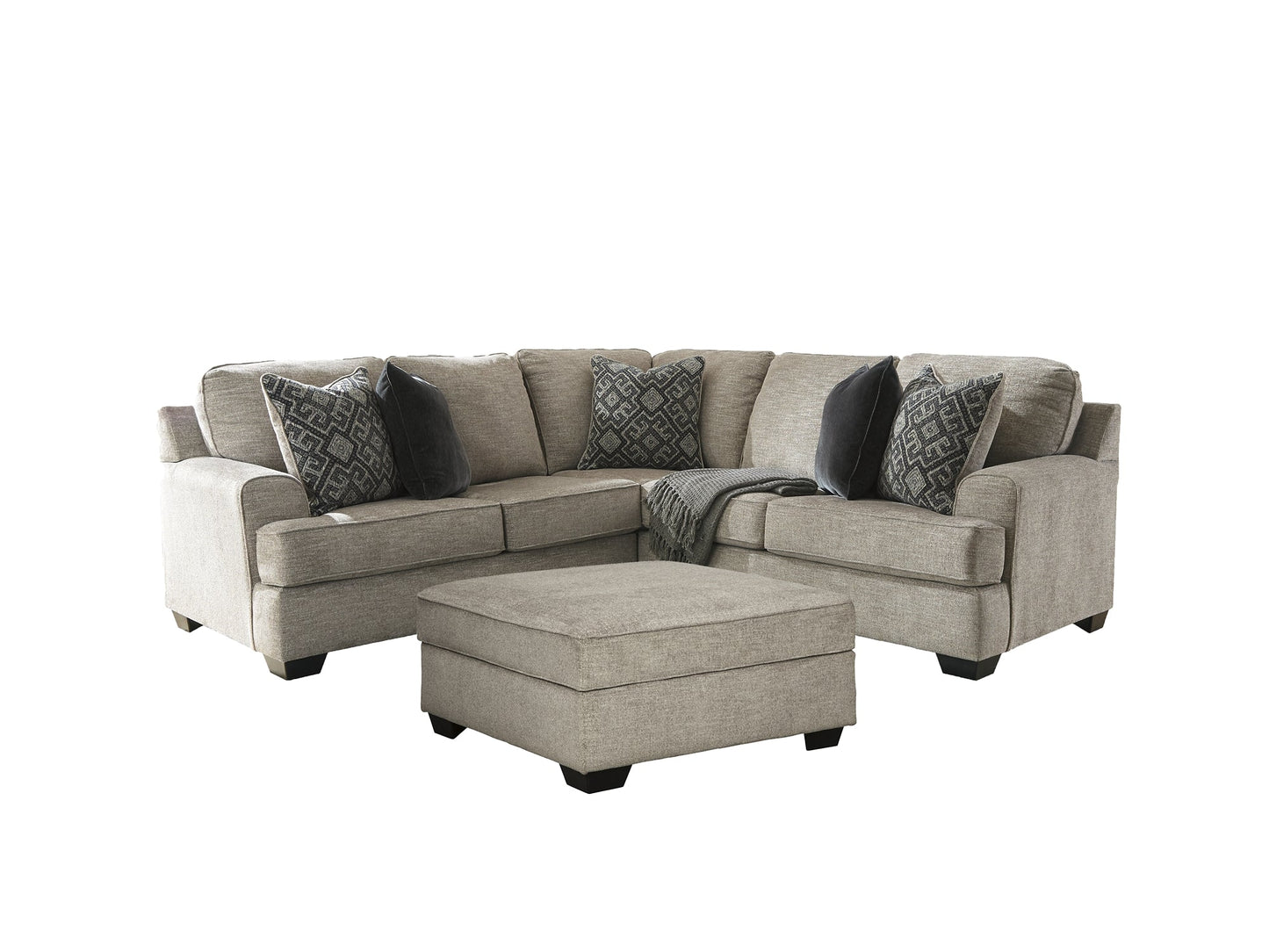 Bovarian 2-Piece Sectional with Ottoman Cloud 9 Mattress & Furniture