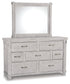 Brashland Queen Panel Bed with Mirrored Dresser and 2 Nightstands Cloud 9 Mattress & Furniture