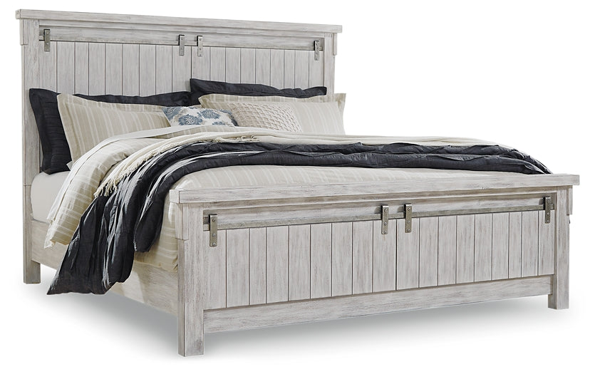 Brashland Queen Panel Bed with Mirrored Dresser and Chest Cloud 9 Mattress & Furniture