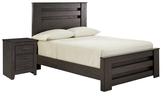 Brinxton Full Panel Bed with Nightstand Cloud 9 Mattress & Furniture