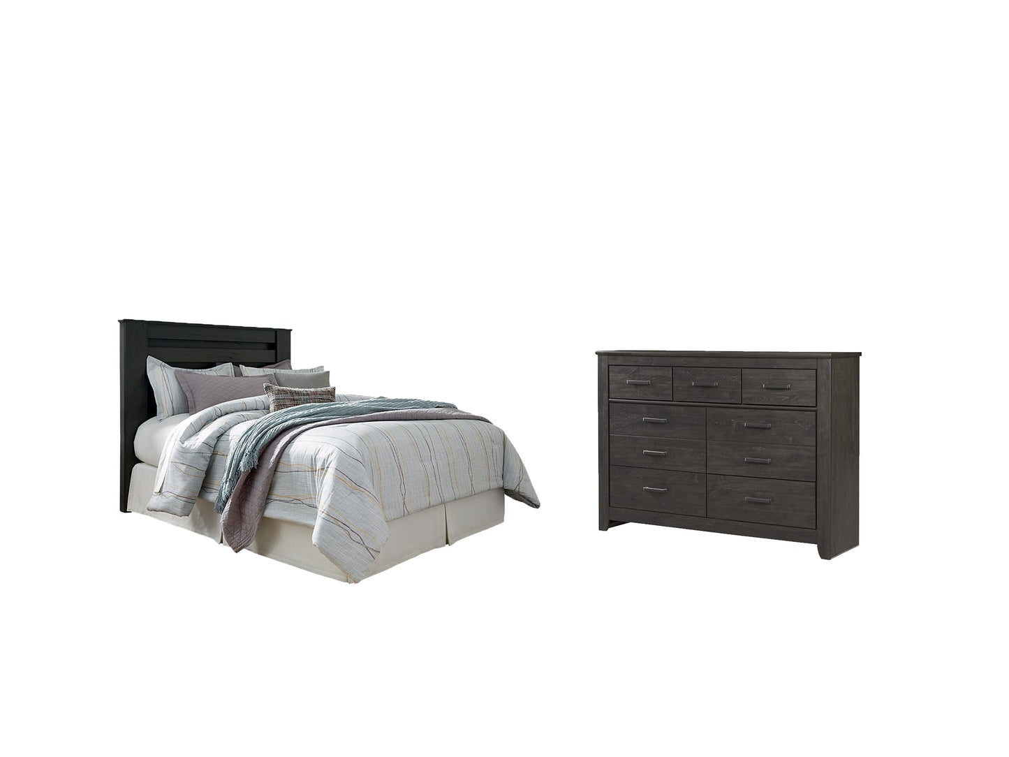 Brinxton Queen/Full Panel Headboard with Dresser Cloud 9 Mattress & Furniture