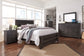 Brinxton Queen Panel Bed with Mirrored Dresser and 2 Nightstands Cloud 9 Mattress & Furniture
