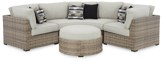 Calworth 5-Piece Outdoor Sectional with Ottoman Cloud 9 Mattress & Furniture