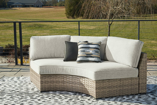 Calworth Curved Loveseat with Cushion Cloud 9 Mattress & Furniture