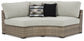 Calworth Curved Loveseat with Cushion Cloud 9 Mattress & Furniture