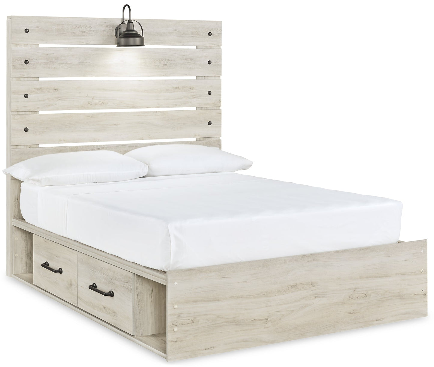 Cambeck Full Panel Bed with 4 Storage Drawers with Dresser Cloud 9 Mattress & Furniture