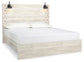 Cambeck King Panel Bed with Mirrored Dresser and 2 Nightstands Cloud 9 Mattress & Furniture