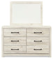 Cambeck Queen Panel Bed with 4 Storage Drawers with Mirrored Dresser and 2 Nightstands Cloud 9 Mattress & Furniture