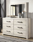 Cambeck Twin Panel Bed with 4 Storage Drawers with Mirrored Dresser Cloud 9 Mattress & Furniture