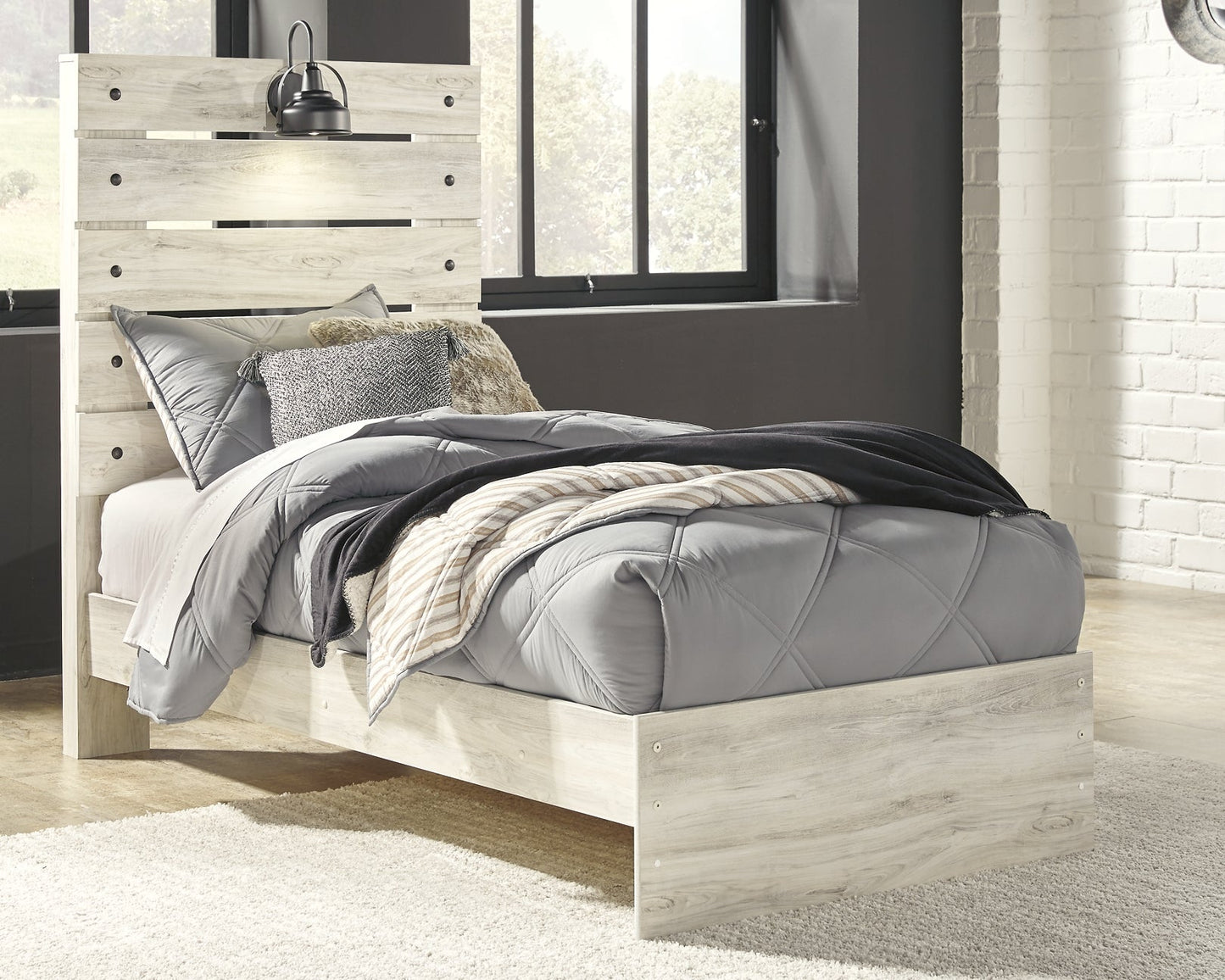 Cambeck Twin Panel Bed with Mirrored Dresser and 2 Nightstands Cloud 9 Mattress & Furniture