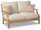 Clare View Outdoor Loveseat and 2 Lounge Chairs with Coffee Table and 2 End Tables Cloud 9 Mattress & Furniture