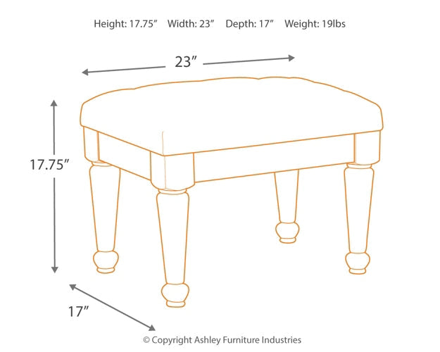 Coralayne Upholstered Stool (1/CN) Cloud 9 Mattress & Furniture