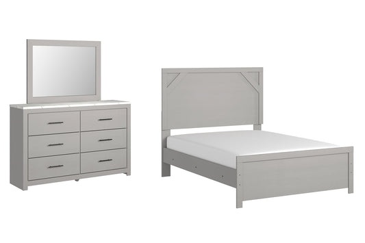 Cottonburg Full Panel Bed with Mirrored Dresser Cloud 9 Mattress & Furniture