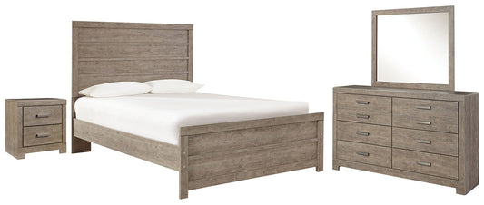 Culverbach Full Panel Bed with Mirrored Dresser and 2 Nightstands Cloud 9 Mattress & Furniture