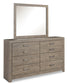 Culverbach Queen Panel Bed with Mirrored Dresser Cloud 9 Mattress & Furniture