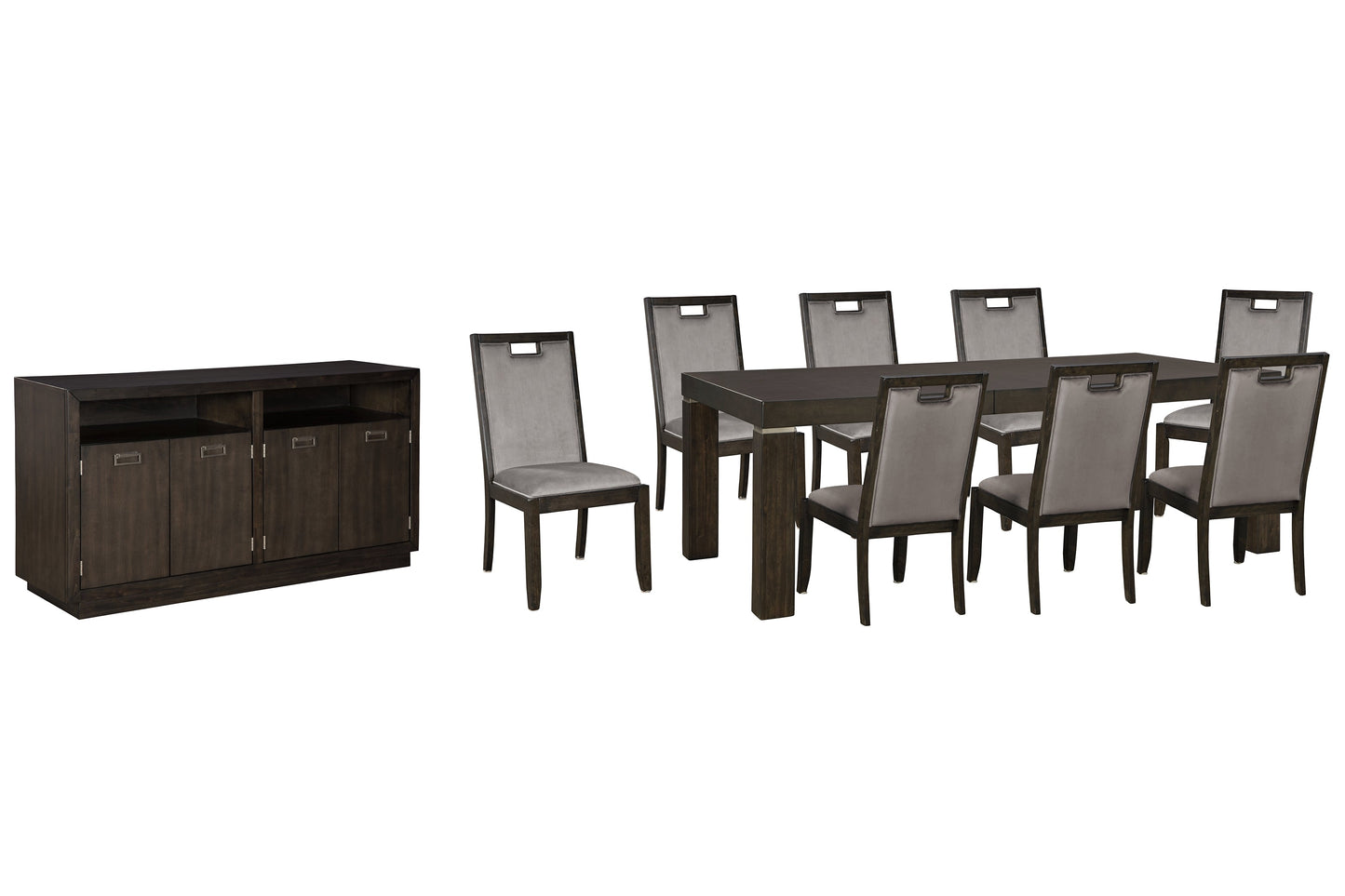 Hyndell Dining Table and 8 Chairs with Storage at Cloud 9 Mattress & Furniture furniture, home furnishing, home decor