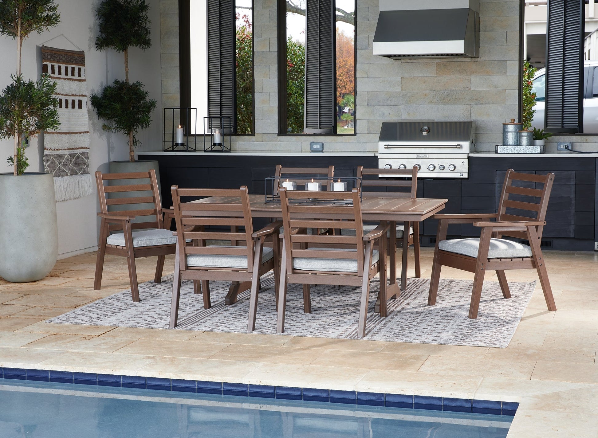 Emmeline Outdoor Dining Table and 6 Chairs at Cloud 9 Mattress & Furniture furniture, home furnishing, home decor